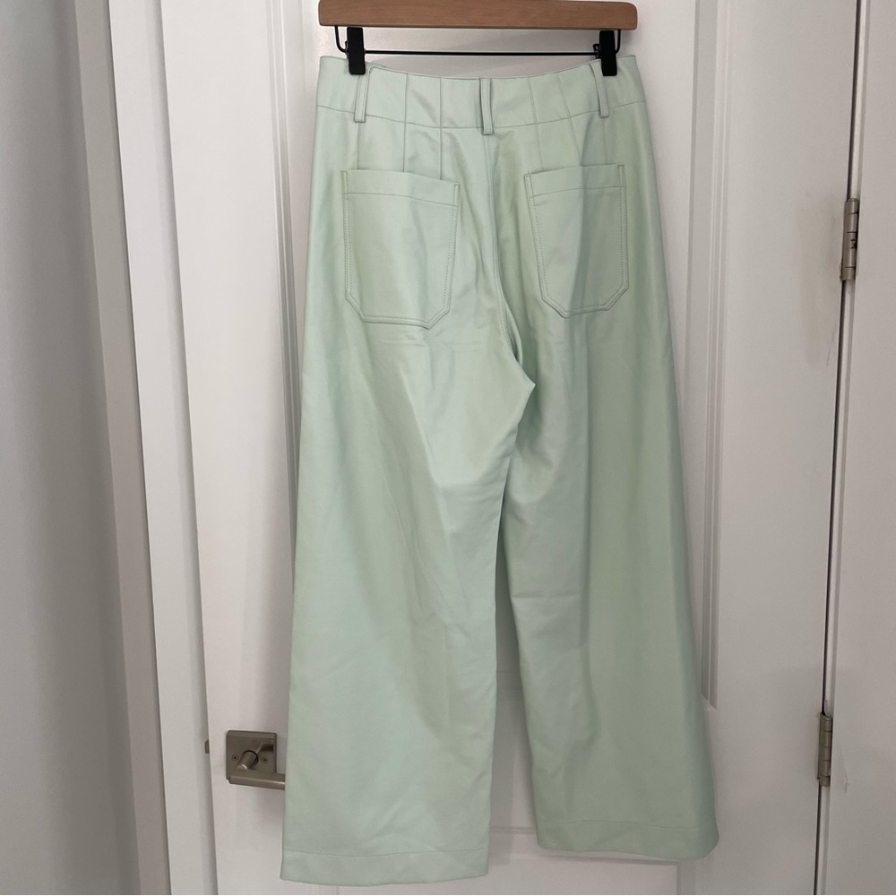 Anthropologie The Colette Cropped Wide-Leg Pants by Maeve Faux-Leather Edition 3 - Picture 9 of 11